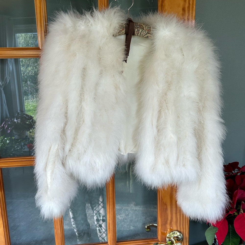 Vintage 70s Feather Jacket Great Wedding Jacket
